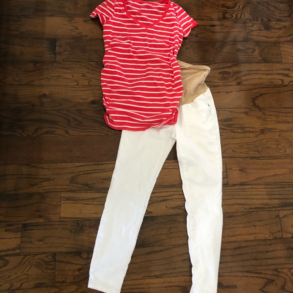 Women’s White Maternity Jeans - Slim Fit